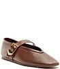 Schutz Vick Leather Buckle Strap Mary Jane Ballet Flats - Image 1