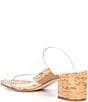 Color:Transparente/Natural - Image 3 - Victorie Clear Vinyl Cork Block Heel Sandals
