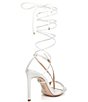 Color:White - Image 2 - Vikki Leather Ankle Wrap Square Toe Dress Sandals