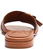 Color:Miele - Image 4 - Wavy Flat Leather Slide Sandals