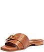 Color:Miele - Image 6 - Wavy Flat Leather Slide Sandals