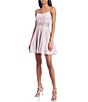 Color:Pale Pink - Image 1 - Scoop Neck Fit-And-Flare Glitter Dress