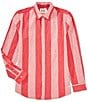 Scotch & Soda Crinkled Stripe Long Sleeve Woven Shirt, Color:Roadside Red Stripe - Image 1