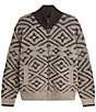 Scotch & Soda Long Sleeve Jacquard Wool Blend Relaxed Fit Zip Up Cardigan - Image 1