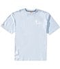 Scotch & Soda Slub Embroidered Short Sleeve T-Shirt, Color:Sky Blue - Image 1