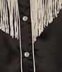 Scully Fringe Collared Long Sleeve Blouse, Color:Black - Image 4