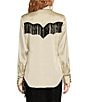 Scully Fringe Collared Long Sleeve Blouse, Color:Cream - Image 2
