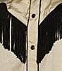 Scully Western Fringe Collared Long Sleeve Blouse, Color:Cream - Image 4