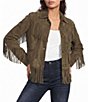 Scully Olive Suede Fringe Jacket - Image 1