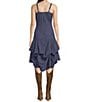 Scully Spaghetti Strap Front Tie Embroidered Midi Dress, Color:Slate - Image 5