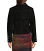 Scully Suede Leather Whipstitch Collar Fringe Jacket, Color:Black - Image 2