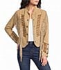 Scully Suede Fringe Round Neck Long Sleeve Jacket - Image 1