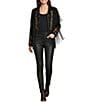 Scully Suede Fringe Round Neck Long Sleeve Jacket - Image 3