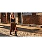Scully Western Suede Leather High Rise Wrap Fringe Midi Skirt - Image 5