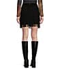 Color:Black - Image 2 - Tiered Suede Fringe Skirt