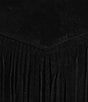 Color:Black - Image 4 - Tiered Suede Fringe Skirt