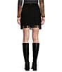 Scully Western Tiered Suede Fringe Mini Skirt, Color:Black - Image 2