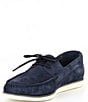 Color:Navy - Image 4 - Men's Martin Two-Eye Lace Suede Boat Shoes