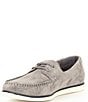 Color:Grey - Image 4 - Men's Martin Two-Eye Lace Suede Boat Shoes