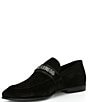 Color:Black - Image 4 - Men's Saint Strap Venetian Suede Dress Shoes