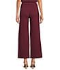 See and Be Seen See And Be Seen Coordinating Knit Pull On Wide Leg Pants, Color:Burgundy - Image 2