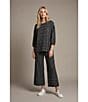 See and Be Seen Coordinating Textured Mixed Stripe Round Neck 3/4 Sleeve Top - Image 5