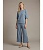 See and Be Seen Coordinating Textured Wide Leg Crop Pull On Pants - Image 5