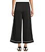 See And Be Seen Flat Front Wide Leg Crop Length Color Contrast Trim Pull-On Coordinating Pants - Image 2