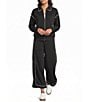 See And Be Seen Flat Front Wide Leg Crop Length Color Contrast Trim Pull-On Coordinating Pants - Image 3