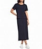 See and Be Seen Round Neck Short Sleeve Midi A-Line Dress - Image 1
