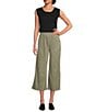 See and Be Seen Stripe Pull-On Cropped Wide Leg Coordinating Pants, Color:Sage - Image 3