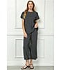 See and Be Seen Stripe Pull-On Cropped Wide Leg Coordinating Pants, Color:Black - Image 7