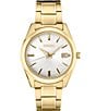 Color:Gold - Image 1 - Men's Essential Quartz Analog White Dial Gold Stainless Steel Bracelet Watch