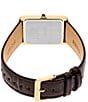 Seiko Men's Essentials Gold Rectangle Quartz Analog Croco Leather Strap Watch - Image 6
