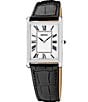 Seiko Men's Essentials Silver Rectangle Quartz Analog Croco Leather Strap Watch - Image 1