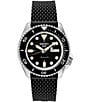 Color:Black - Image 1 - Men's Seiko 5 Sports Automatic Black Silicone Strap Watch
