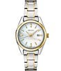 Color:Two Tone - Image 1 - Women's Essential Quartz Analog Mother-of-Pearl Dial Two Tone Stainless Steel Bracelet Watch