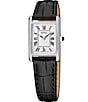 Seiko Women's Essentials Silver Mini Rectangle Quartz Analog Croco Leather Strap Watch - Image 1