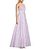 Color:Lilac - Image 3 - Sequin Floral Square Neck Ball Gown