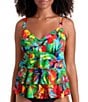 Shape Solver Cherry Grove V-Neck Triple Tiered Tankini Swim Top - Image 1