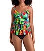 Shape Solver Cherry Grove V-Neck Triple Tiered Tankini Swim Top - Image 3