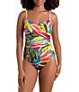 Shape Solver Curacao V-Neck Moderate Coverage Surplice One Piece Swimsuit - Image 1