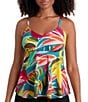Shape Solver Curacao V-Neck Underwire Tankini Swim Top - Image 1