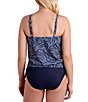Shape Solver Dotted Print Tiki Bar High Neck Blouson Swim Top - Image 2