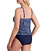 Shape Solver Dotted Print Tiki Bar High Neck Blouson Swim Top - Image 3