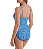 Shape Solver Grecian Tile V-Neck Moderate Coverage Surplice One Piece Swimsuit - Image 3