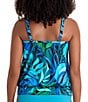 Shape Solver Leaf Sensation High Neck Blouson Tankini Swim Top - Image 2