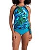 Shape Solver Leaf Sensation High Neck Blouson Tankini Swim Top - Image 3