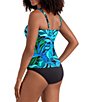 Shape Solver Leaf Sensation Square Neck Tankini Swim Top & Solid High Waist Swim Bottom - Image 3