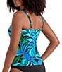 Shape Solver Leaf Sensation Square Neck Tankini Swim Top & Solid High Waist Swim Bottom - Image 6